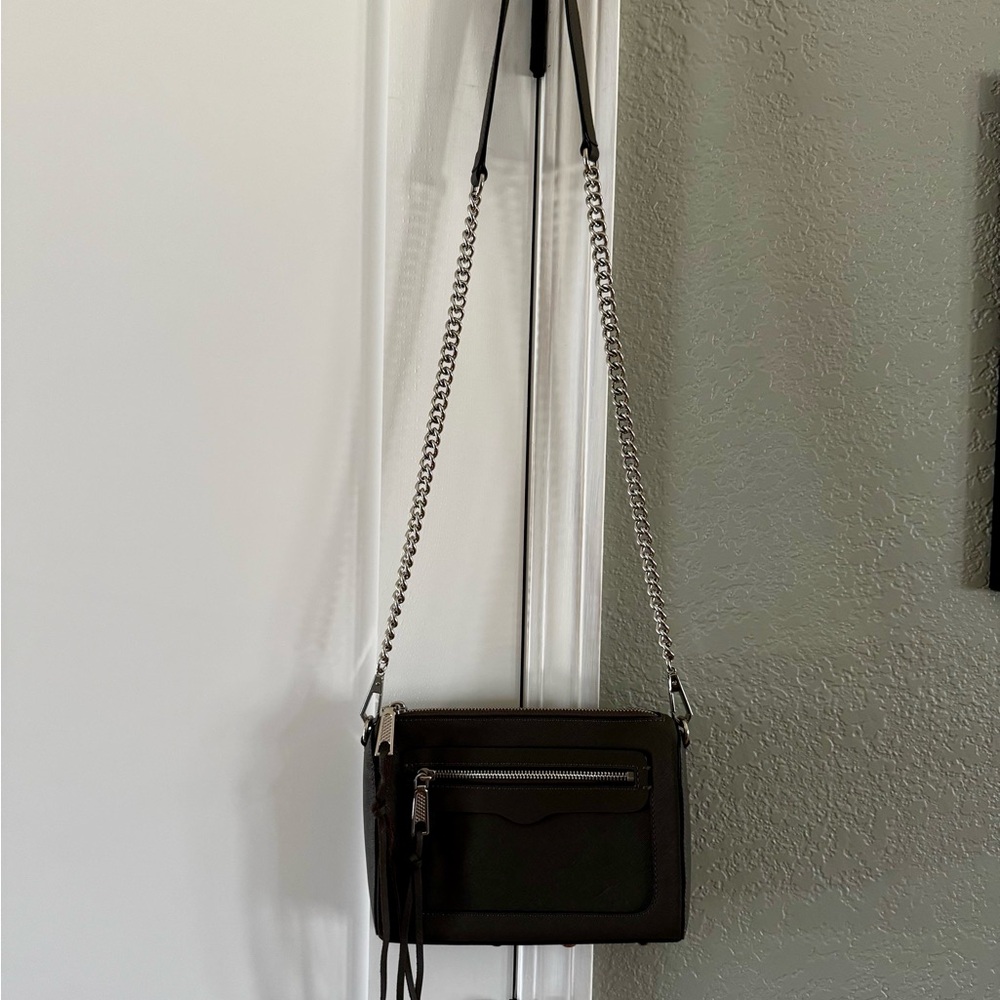 Rebecca Minkoff Saffiano Leather
Crossbody Bag in dark gray